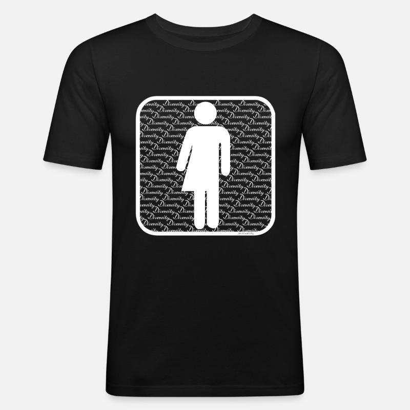 Diversity Symbol (w) - Männer Slim Fit T-Shirt - Schwarz