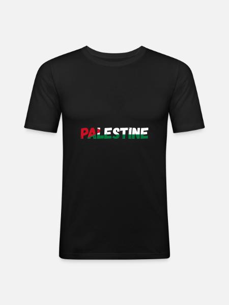 Palestine - T-shirt près du corps Homme - noir