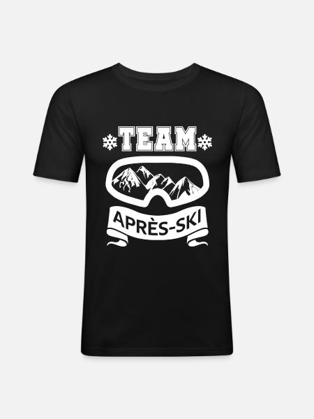 Apres Ski Team - Männer Slim Fit T-Shirt - Schwarz
