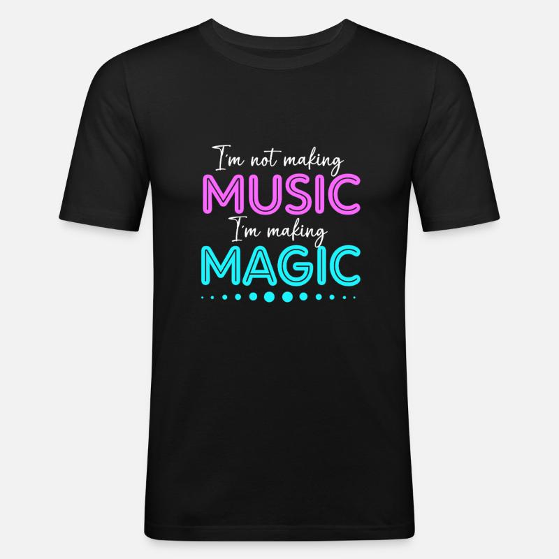 DJ Djing Label Keyboard - Männer Slim Fit T-Shirt - Schwarz