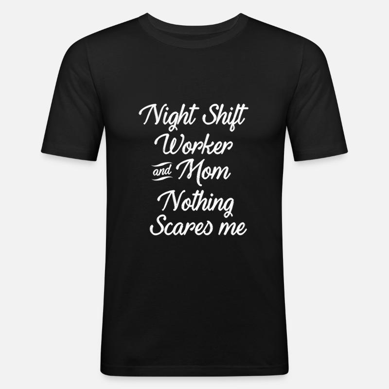 Nachtschicht - Männer Slim Fit T-Shirt - Schwarz