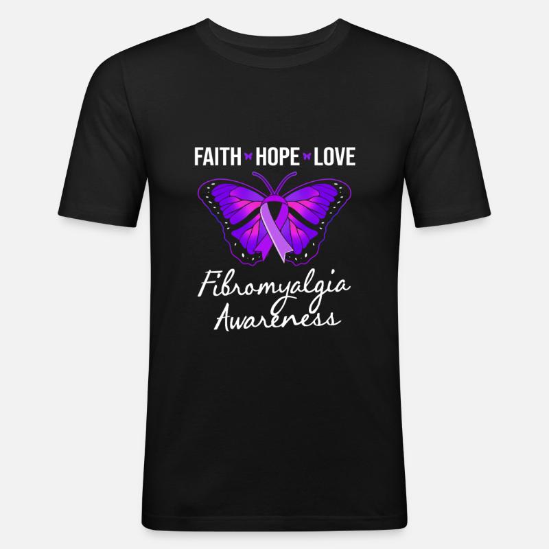 Fibromyalgie Fibro - Männer Slim Fit T-Shirt - Schwarz