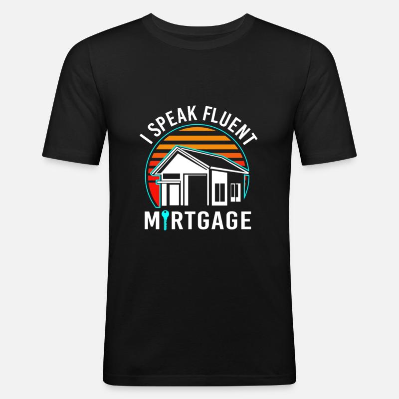 Eigentumswohnung Schulden Hypothek - Männer Slim Fit T-Shirt - Schwarz