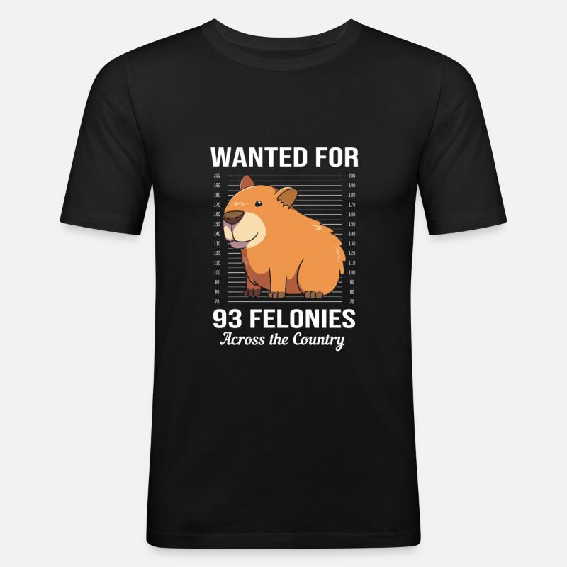 Capybara Capibara - Männer Slim Fit T-Shirt - Schwarz