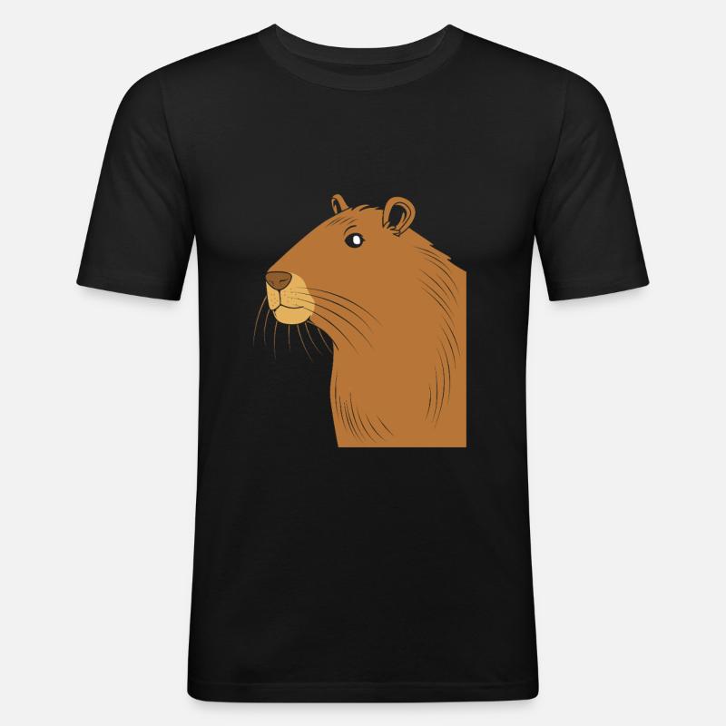 Capybara Capibara - Männer Slim Fit T-Shirt - Schwarz