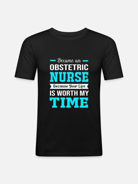 Nurse Pregnancy Hospital - Men's Slim Fit T-Shirt - black
