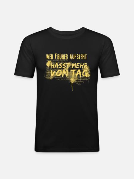 Misanthrop - Männer Slim Fit T-Shirt - Schwarz