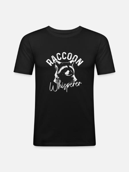 Raccoon Funny Gift - Men's Slim Fit T-Shirt - black