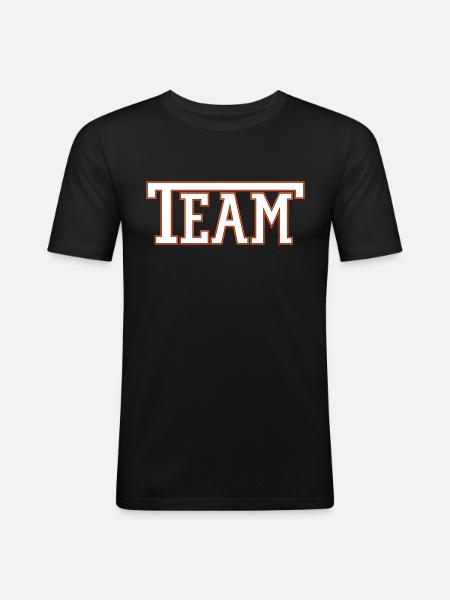Team Font - Männer Slim Fit T-Shirt - Schwarz