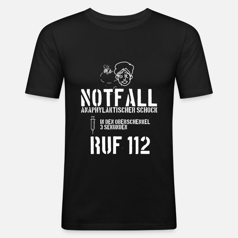 Notfall - Analphylaktischer Schock - Männer Slim Fit T-Shirt - Schwarz