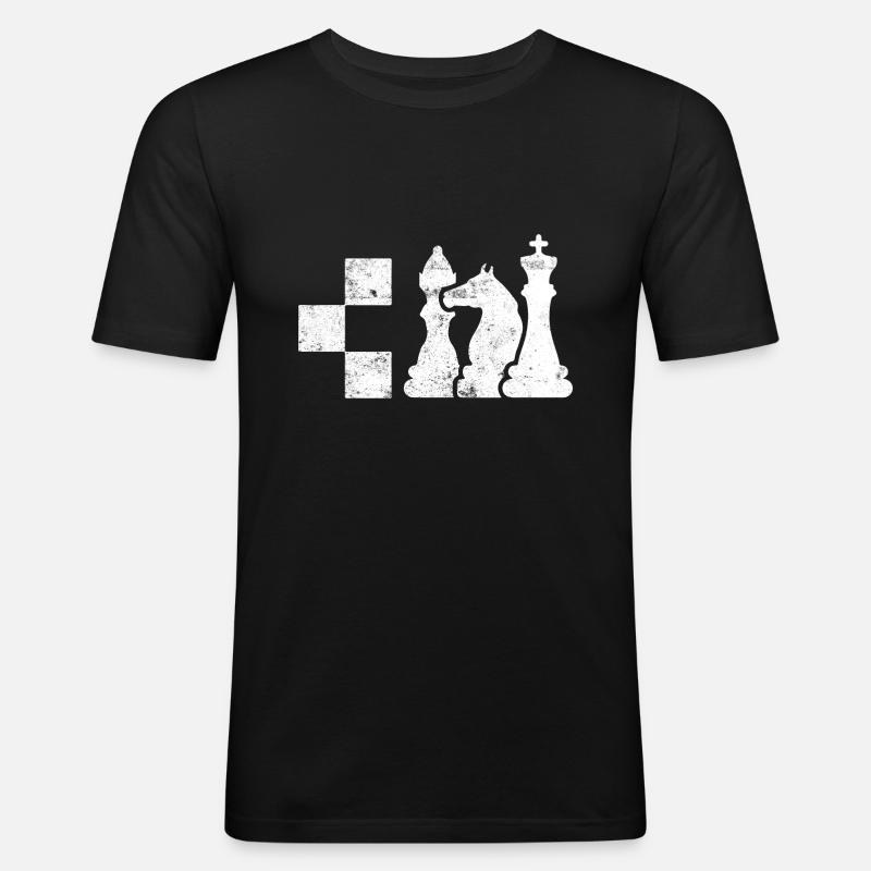 Schach Chess - Männer Slim Fit T-Shirt - Schwarz