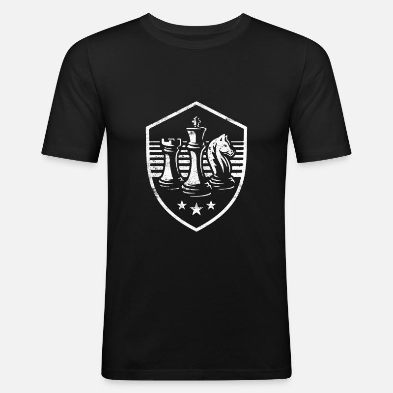 Chess 17 - Männer Slim Fit T-Shirt - Schwarz