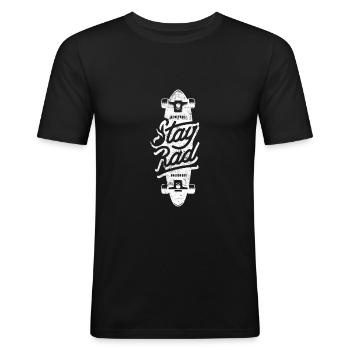 Skateboard Spruch - Männer Slim Fit T-Shirt - Schwarz - Vorne - Nik (191cm)