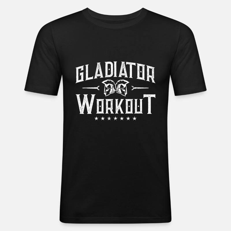 spartan gladiator workout - Männer Slim Fit T-Shirt - Schwarz