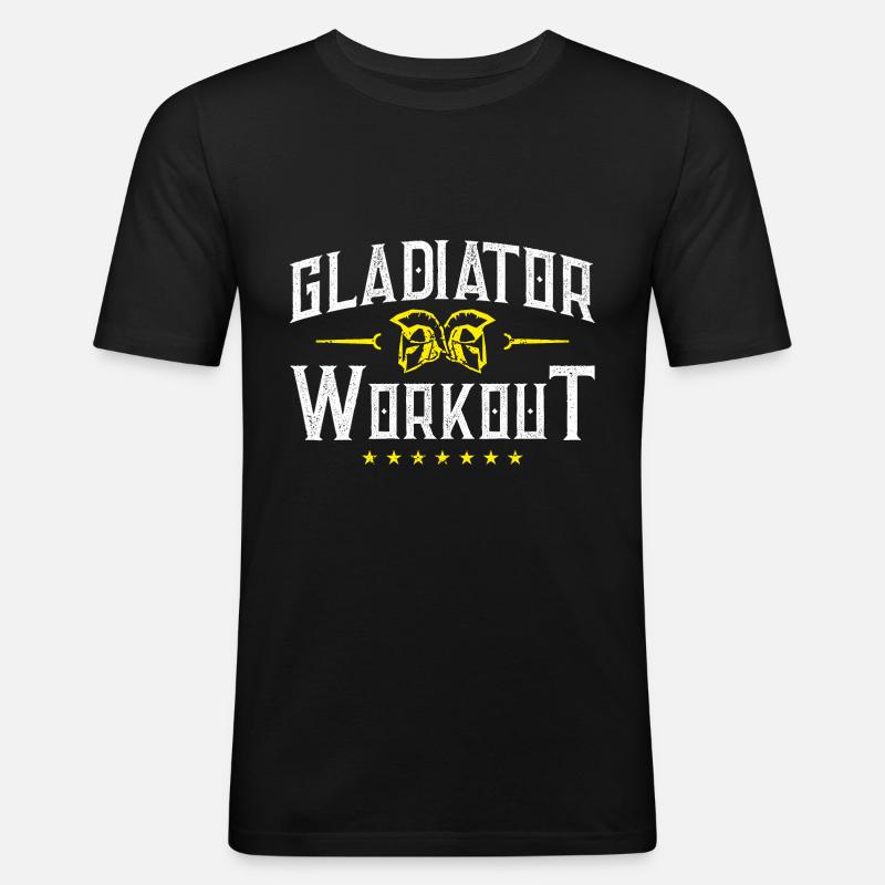 spartan gladiator workout - Männer Slim Fit T-Shirt - Schwarz