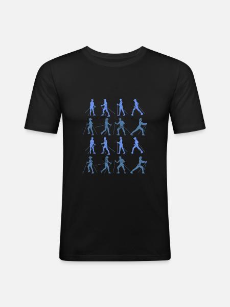 Nordic walking silhouettes - Men's Slim Fit T-Shirt - black