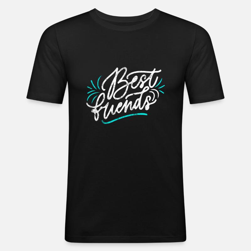 Beste Freunde - Männer Slim Fit T-Shirt - Schwarz