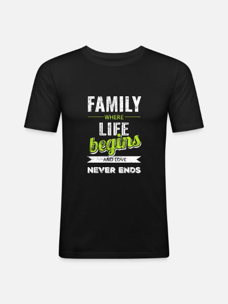 Family saying life - Men's Slim Fit T-Shirt - black