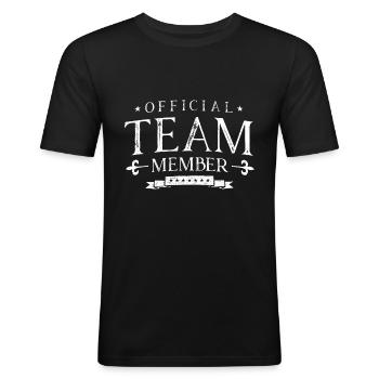 membre de l'équipe - T-shirt près du corps Homme - noir - Devant - Nik (191cm)