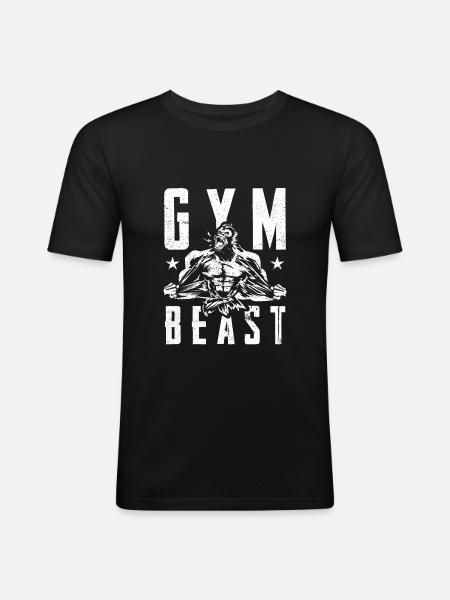 gorilla gym beast - Men's Slim Fit T-Shirt - black