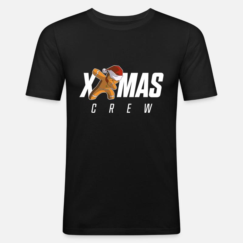 Lebkuchenmann Dab Crew Weihnachten - Männer Slim Fit T-Shirt - Schwarz