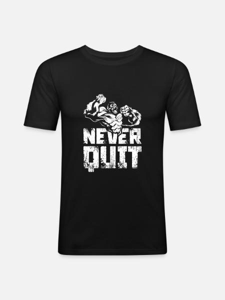 Gorilla motivation spruch - Männer Slim Fit T-Shirt - Schwarz
