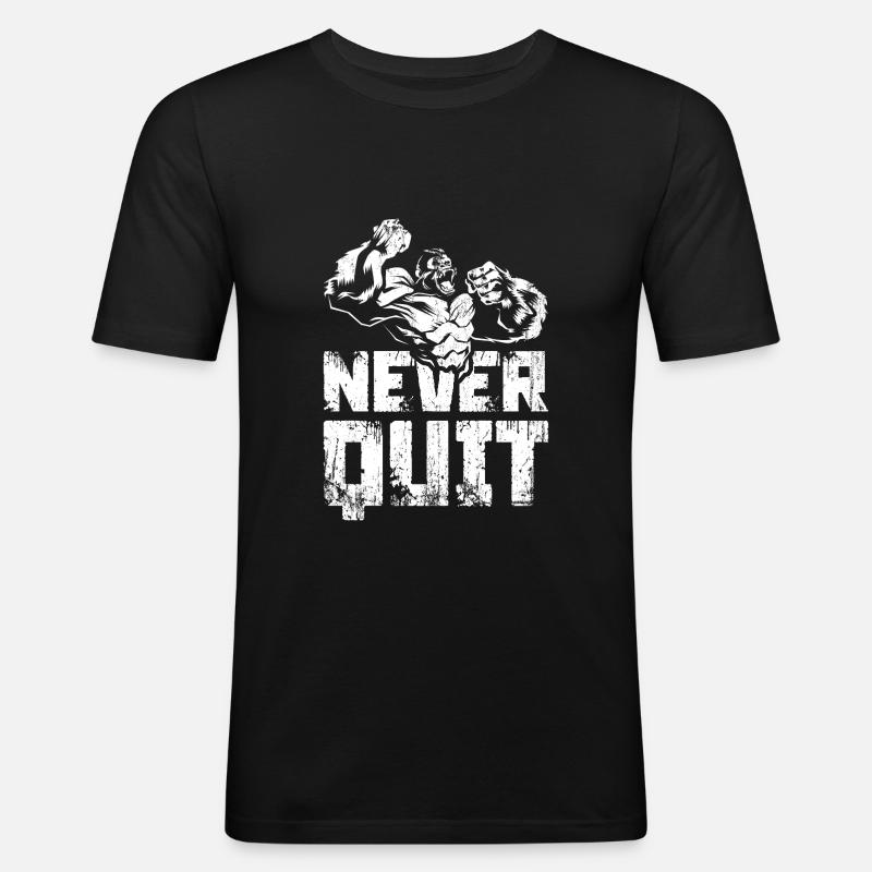 Gorilla motivation spruch - Männer Slim Fit T-Shirt - Schwarz
