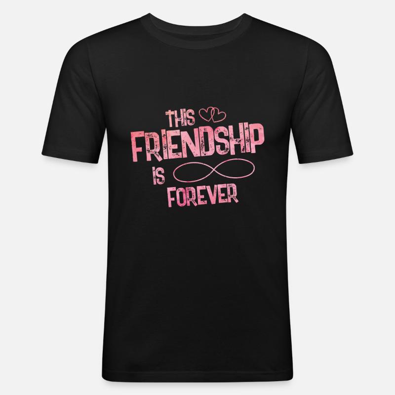Freundschaft cool freunde - Männer Slim Fit T-Shirt - Schwarz