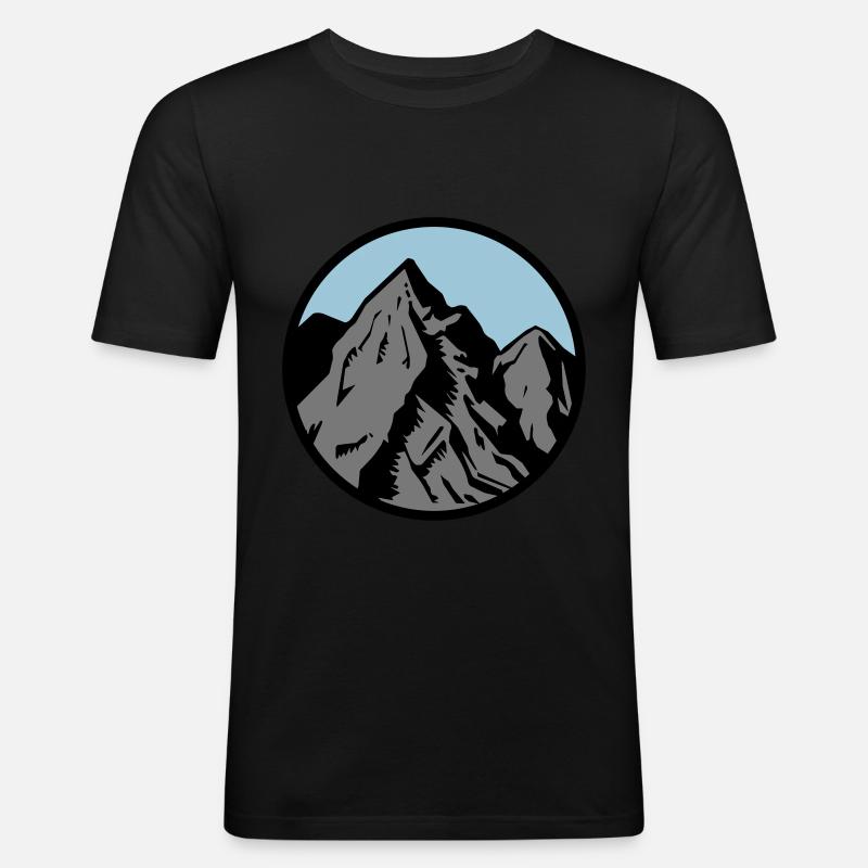 berge symbol - Männer Slim Fit T-Shirt - Schwarz