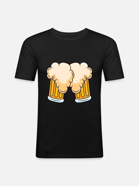 Bierglas Symbol Comic Bière - T-shirt près du corps Homme - noir