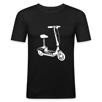 E Scooter Vélo électrique - T-shirt près du corps Homme - noir - Devant - Nik (191cm)