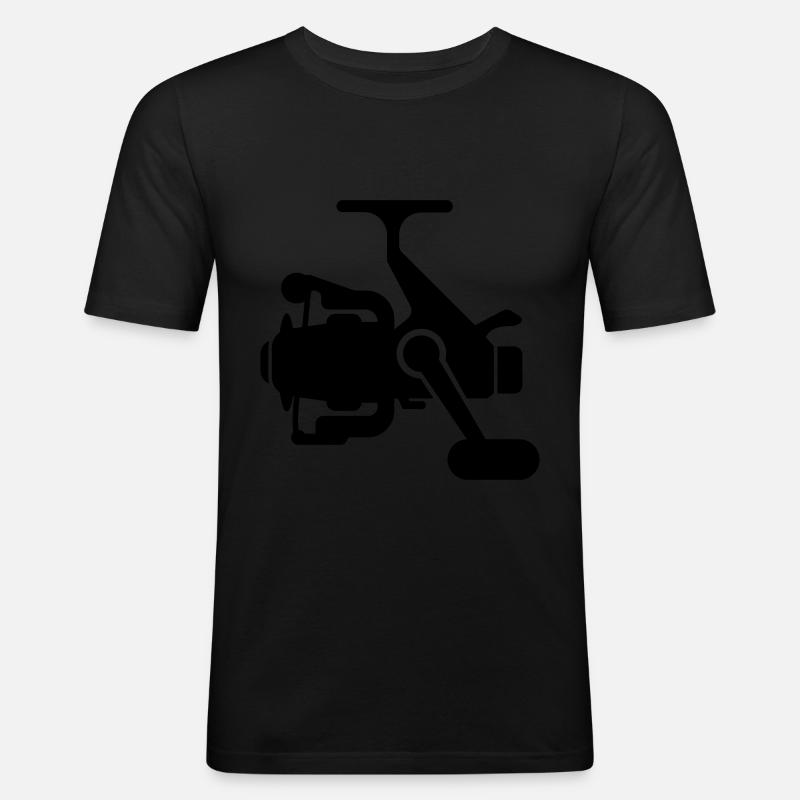 Angelrolle Symbol icon - Männer Slim Fit T-Shirt - Schwarz