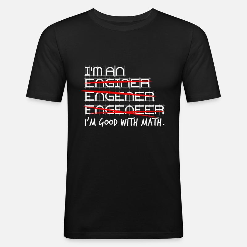 Engineer Ingeneur Engineering - Männer Slim Fit T-Shirt - Schwarz