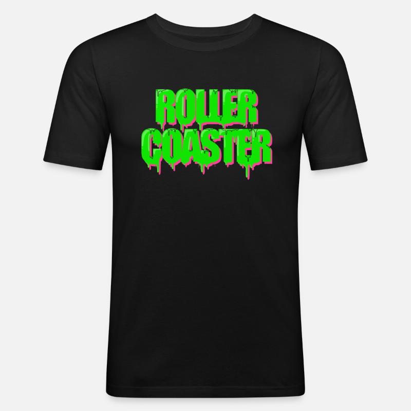 Achterbahn - Männer Slim Fit T-Shirt - Schwarz