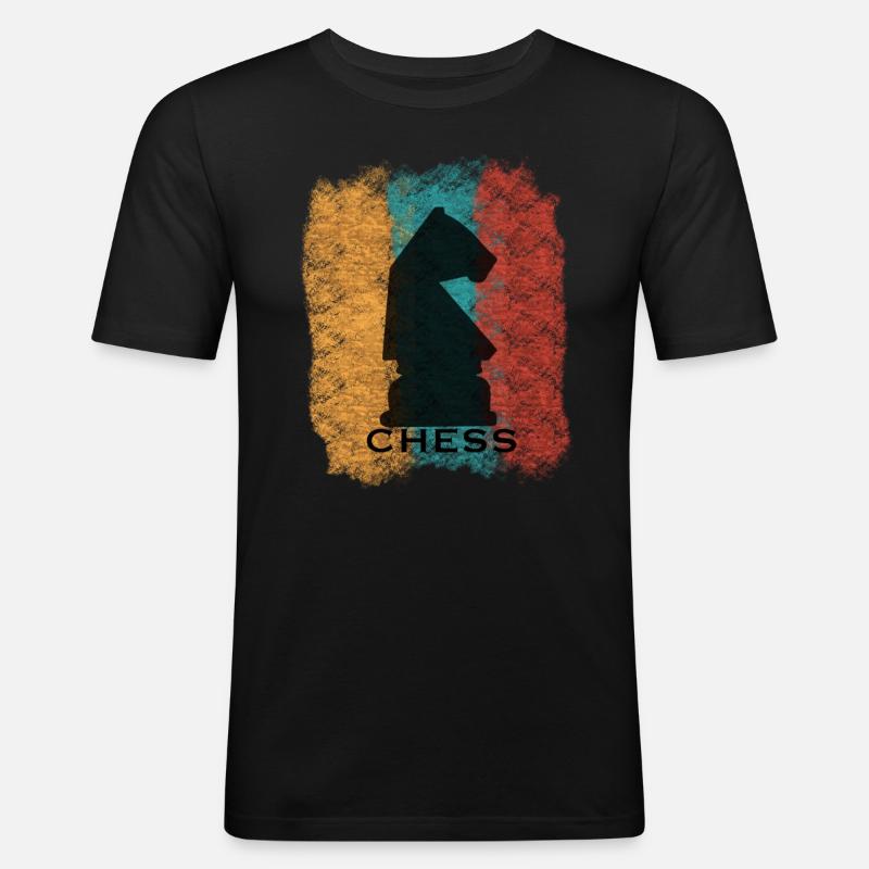 Schach - Männer Slim Fit T-Shirt - Schwarz