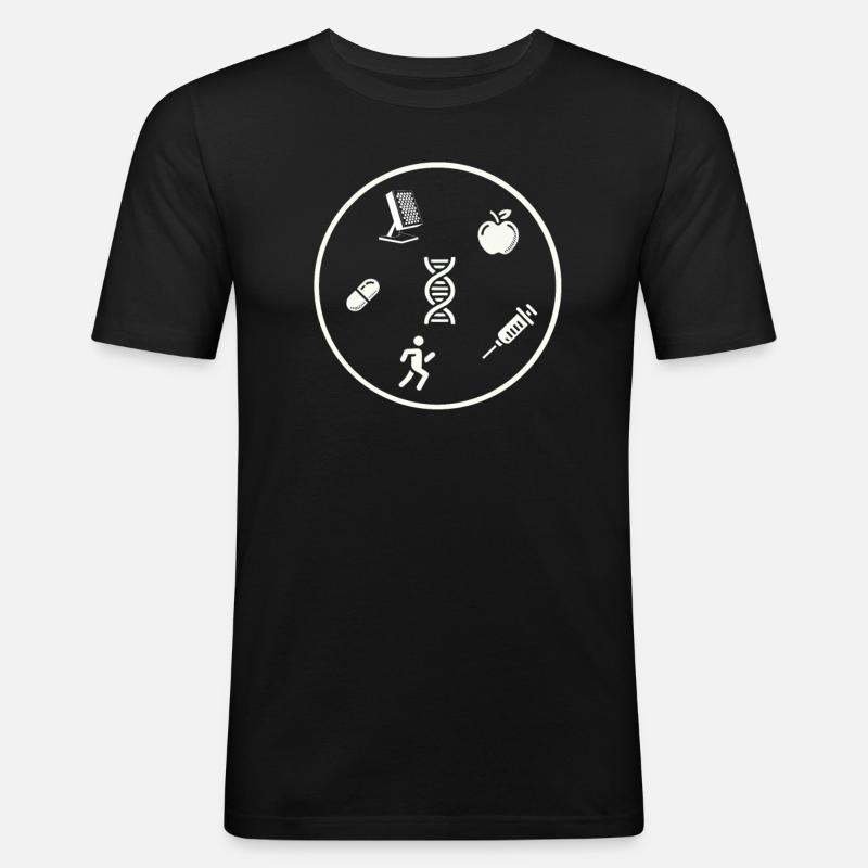 Longevity - Langes Leben - Männer Slim Fit T-Shirt - Schwarz