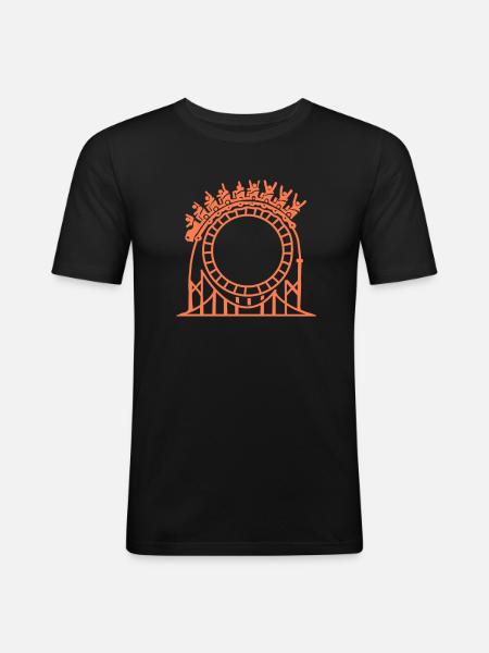 Achterbahn - Männer Slim Fit T-Shirt - Schwarz