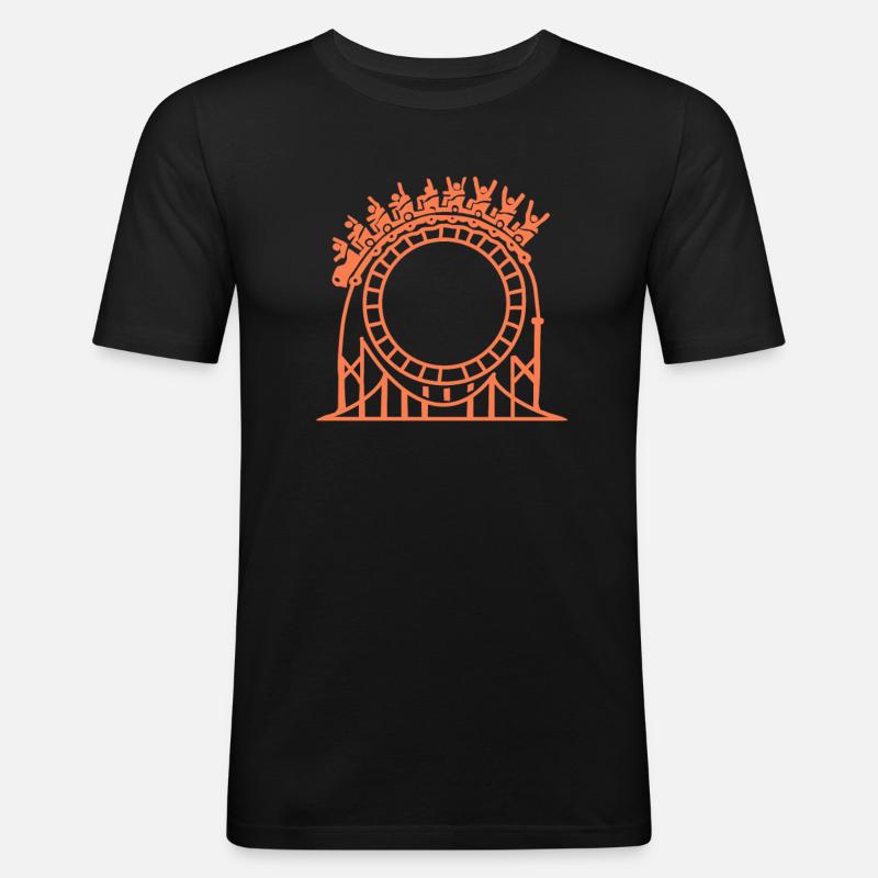 Achterbahn - Männer Slim Fit T-Shirt - Schwarz