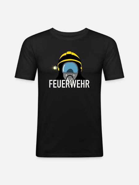 Feuerwehr - Männer Slim Fit T-Shirt - Schwarz