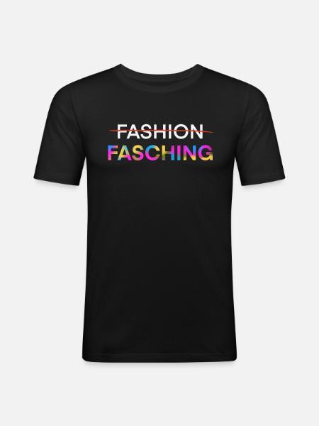 Fasching - Karneval - Männer Slim Fit T-Shirt - Schwarz