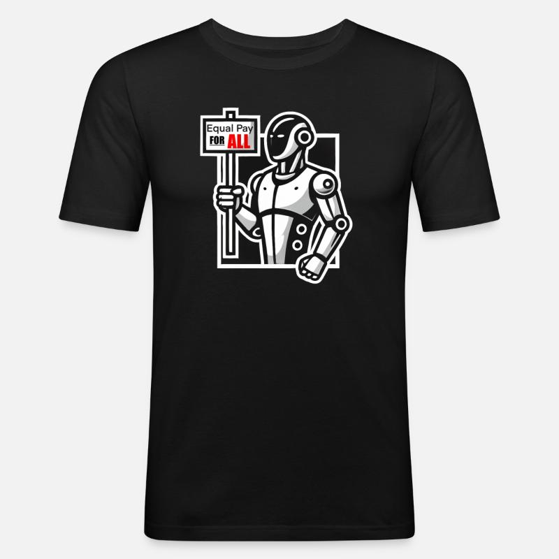 Robot Strike - Men's Slim Fit T-Shirt - black