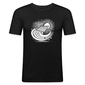 Photovoltaik - Solar - Männer Slim Fit T-Shirt - Schwarz - Vorne - Nik (191cm)
