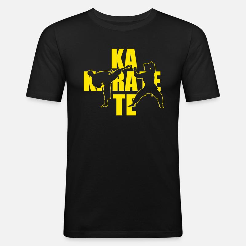 Karate - Männer Slim Fit T-Shirt - Schwarz