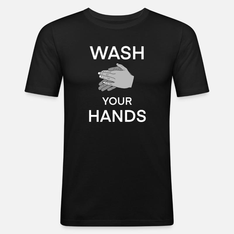 Hygiene - Männer Slim Fit T-Shirt - Schwarz