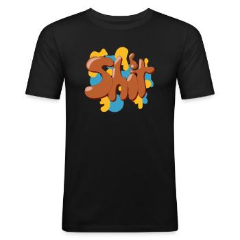 Shit - Männer Slim Fit T-Shirt - Schwarz - Vorne - Nik (191cm)