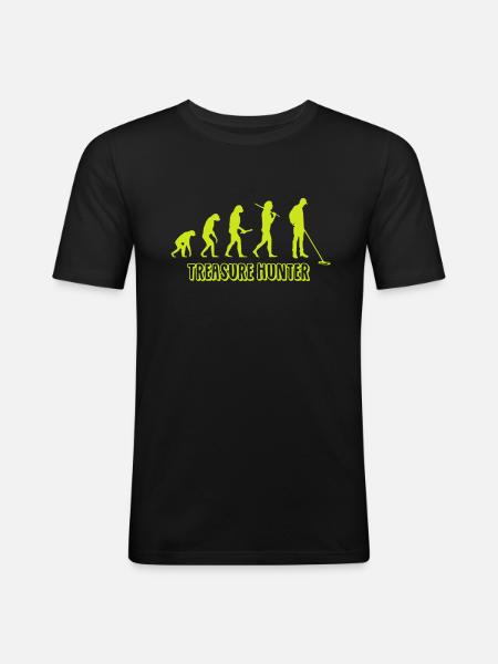 Sondengänger Evolution - Männer Slim Fit T-Shirt - Schwarz