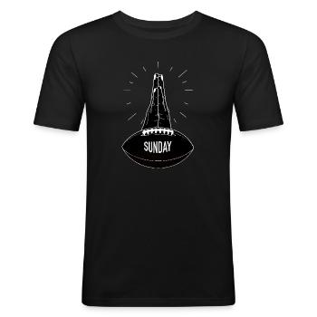 American football - Men's Slim Fit T-Shirt - black - Front - Nik (191cm)
