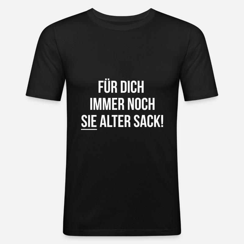 Alter Sack - Männer Slim Fit T-Shirt - Schwarz
