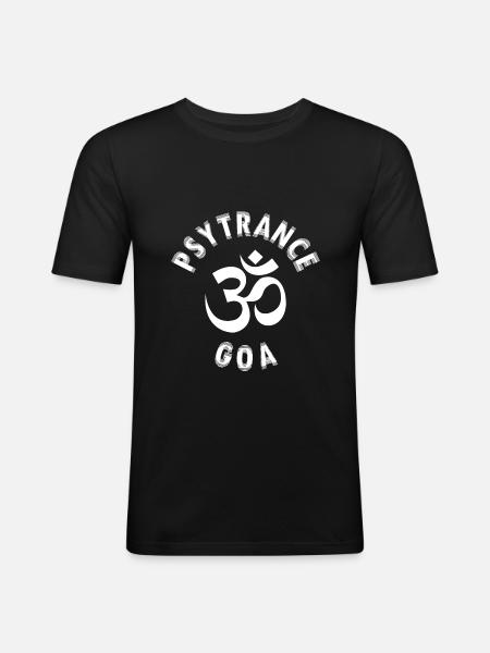 Psytrance Goa Om - Men's Slim Fit T-Shirt - black