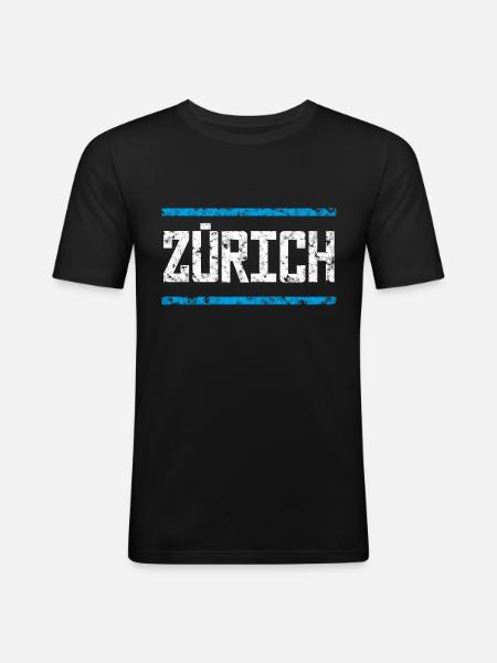 Zurich - Men's Slim Fit T-Shirt - black